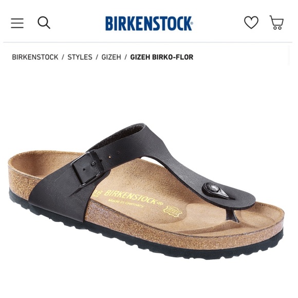 Birkenstock Sz 35 Gizeh Birko-Flor Sandals - Women's  (fits 5.5-6) Black - Picture 13 of 16